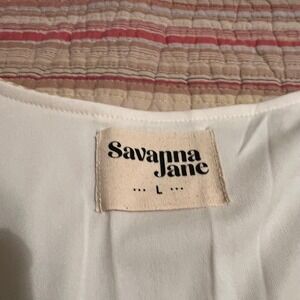 Savanna‎ Jane Girls Dress Size L Striped Yellow Embroidered Tiered Ruffle Sleeve